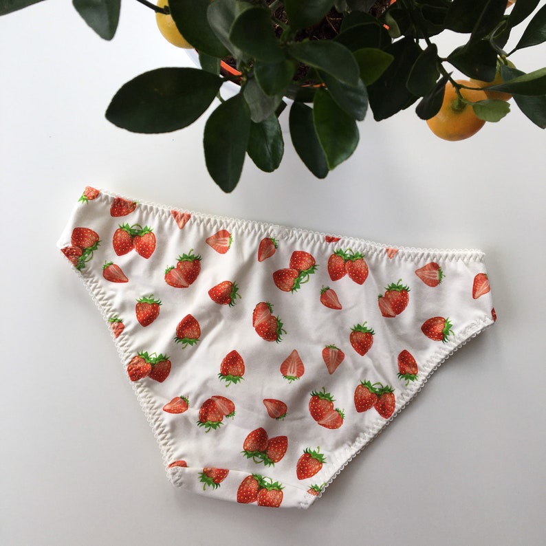 Classic Strawberries Panties for women Cotton jersey Lingerie Etsy