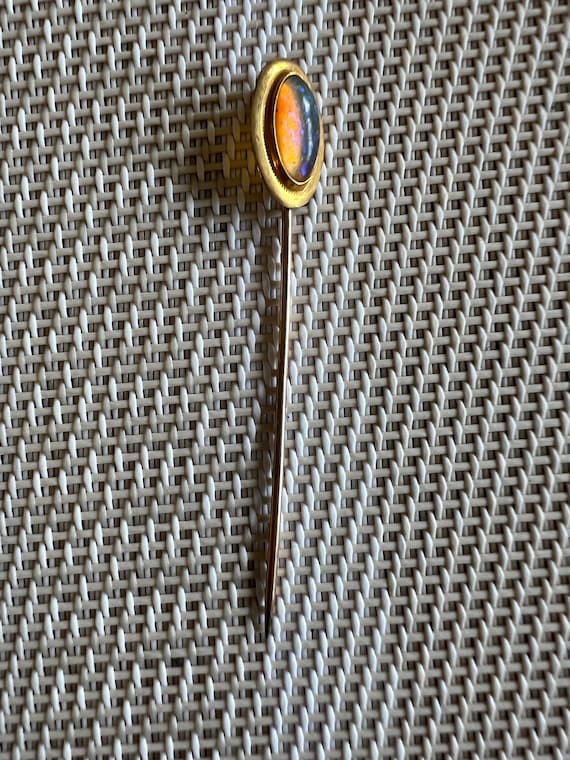 Beautiful old Opal glass gold filled stick pin