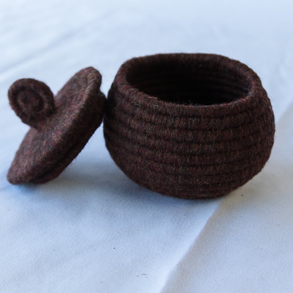 Small Brown Coil Basket