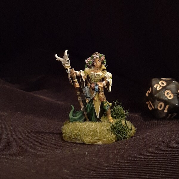 Femme druide Andowyn Thrushmoor 28mm peint Reaper mini