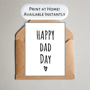 Biglietto stampabile per la festa del papà - Biglietto pieghevole vuoto minimalista per la festa del papà 5 x 7 - Festa del papà - Biglietto d'auguri per il download istantaneo - Biglietto minimale