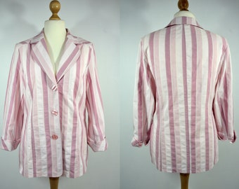 Vintage Blazer 80s, pink striped