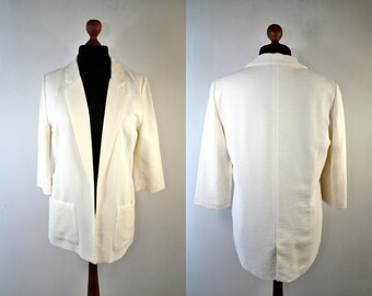 Long white rip jacket with three-quarter arm 80s