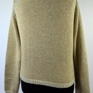 V-Neck Cardigan beige mit Lurexfaden 80er Bild 4