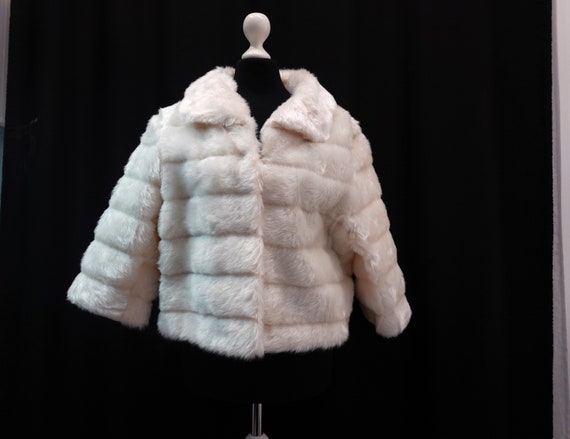 Vintage Fake Fur Jacket 60s White France - image 3