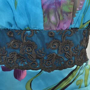 Vintage Halter Dress England turquoise with lace image 4