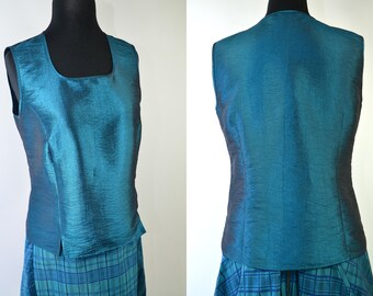 Vintage top petrol blue Hermann Lange