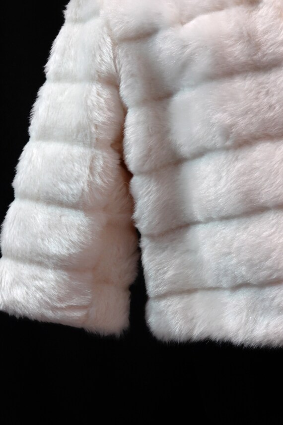 Vintage Fake Fur Jacket 60s White France - image 4