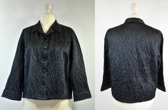 Cloqué jacket with jacquard pattern, 70s, black