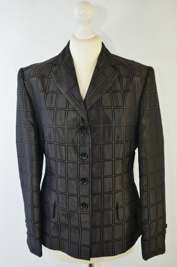 Blazer black-brown shifting carostructure 90s - image 4