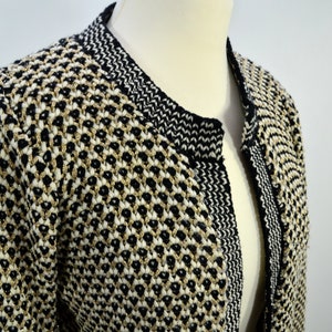 Vintage Cardigan Black White Gold Etsy
