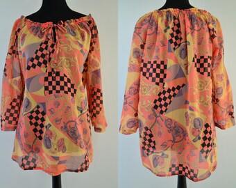 Tunic in Carmenstil, patchwork, commedia dell'arte