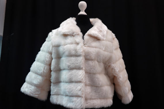 Vintage Fake Fur Jacket 60s White France - image 1