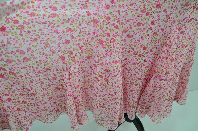 Seidenkleid, Chiffon, Zweiteiler rose-pink-grün Bild 3