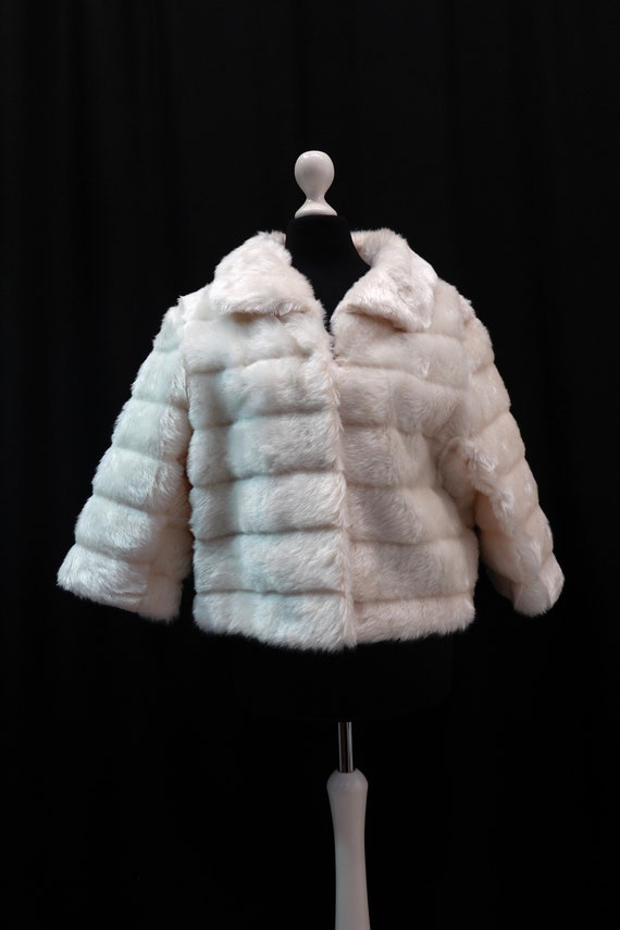 Vintage Fake Fur Jacket 60s White France - image 2