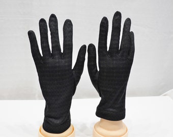 Vintage fabric gloves black finely opened