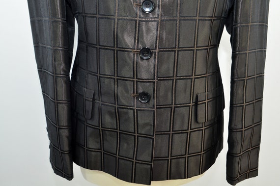 Blazer black-brown shifting carostructure 90s - image 5