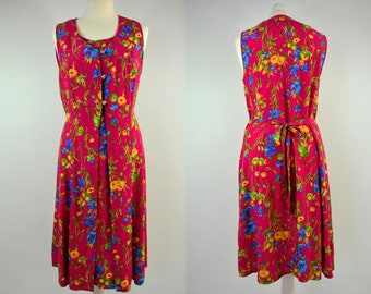 Vintage Chasuble dress, raspberry bunt, 80s