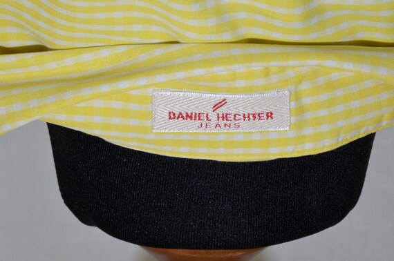 Daniel Hechter Designer Hemdbluse der 80er gelb weiß gestreift