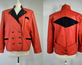 Leather jacket red & Black Country House Costumes