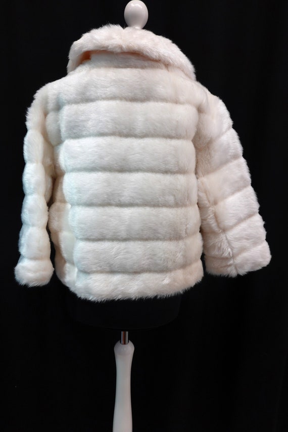 Vintage Fake Fur Jacket 60s White France - image 5