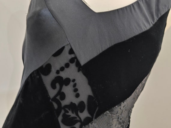 Laura Ashley long bias cut silk black dress - image 2