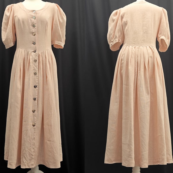 Vintage Landhauskleid Leinenkleid rosa Tracht Berwin & Wolff