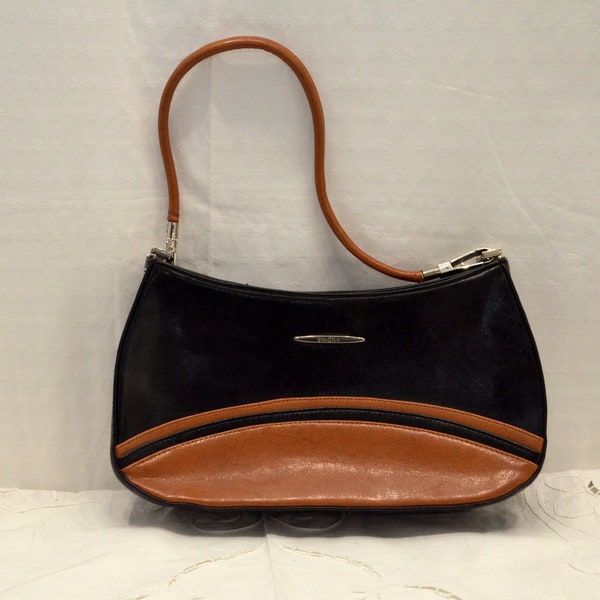 Vintage Bicolor Handtasche schwarz braun