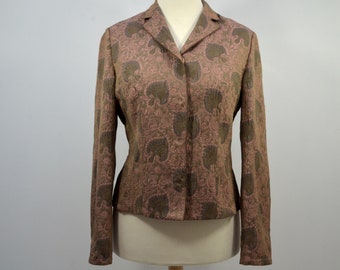 Vintage Cloqué Jacke Blazer rosenholz braun, von Riani