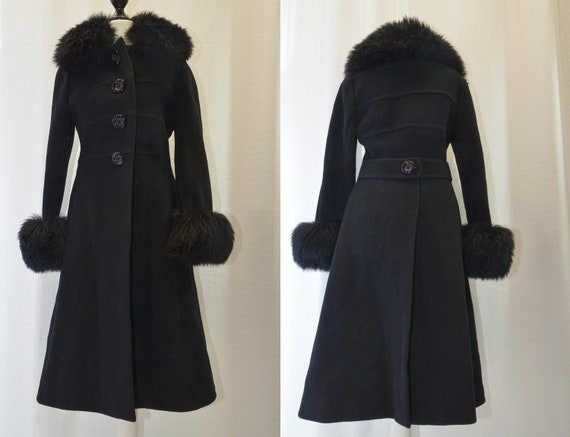 Vintage winter coat of the 70s black