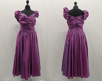 Vera Mont vintage ball gown dance dress satin purple iridescent