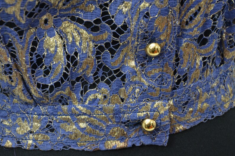 Lace jacket Blouson-form, royal blue-gold image 2