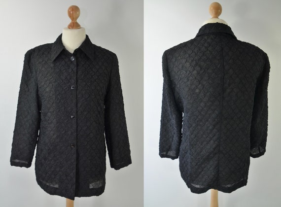 Blouse Jacket Cloqué Black