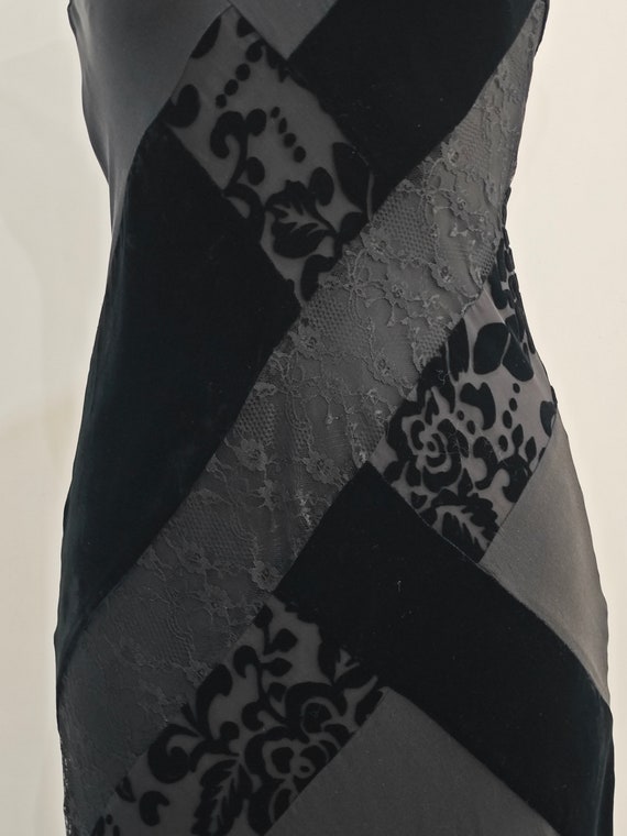 Laura Ashley long bias cut silk black dress - image 5