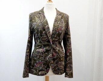 Vintage Club Blazer olivgrün mit Paisleymuster MNG