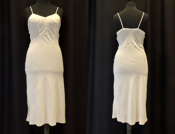 Vintage underdress slip dress silk ecru
