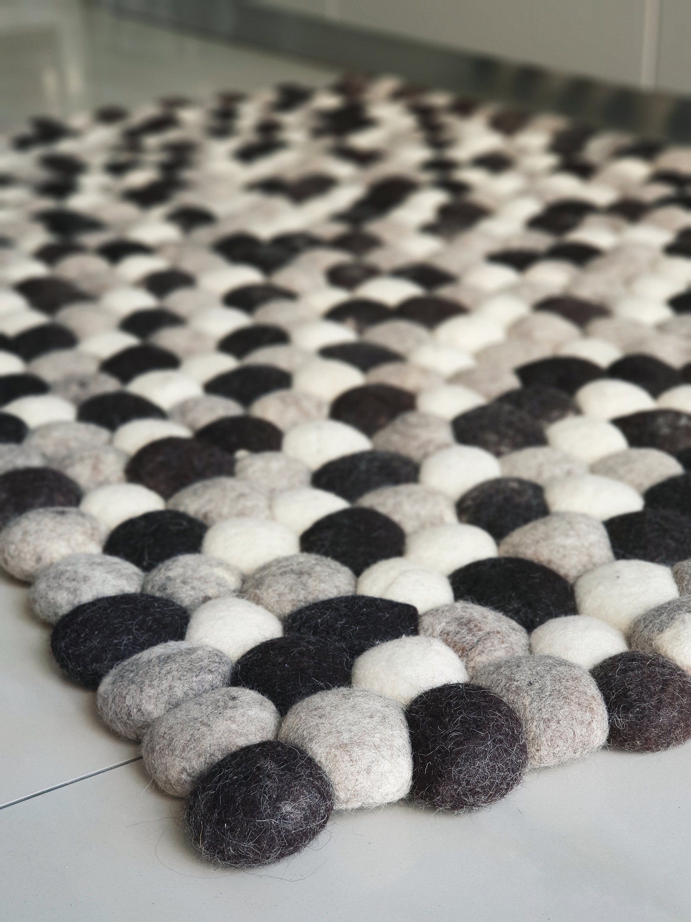 180cmx110cm Felt stone rug / Handmade pebble rug/ Ecofriendly Etsy