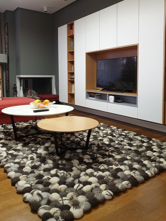 240cmx170cm Felt stone rug / Handmade pebble rug/ Ecofriendly Etsy