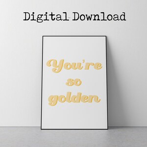 Harry Styles You're So Golden Print | Harry Styles Fine Line Album | Song Lyrics Print | Digital Download