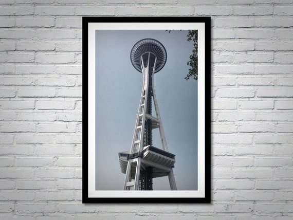 Space Needle Print Seattle Digital Print Wall Art Etsy