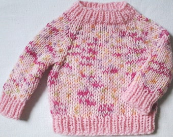 Neu: Baby-Kuschel-Pullover  Gr. 68-74, rosa-bunt, Unikat, 4-Jahreszeiten, Berliner Handarbeit