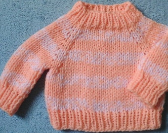 Unique new baby cuddly sweater size. 62-68 apricot-white stripes 4 seasons