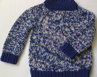 NEW * Cozy sweater size 104-110 * blue-pastel color gradient * Unique * Handmade in Berlin * 4 seasons