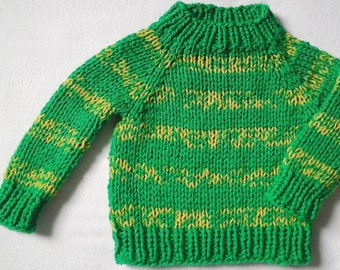 NEW !!! * Cuddly sweater * Gr. 74-80 * green-yellow stripes * unique * handmade from Berlin