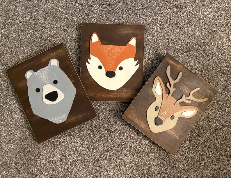 Woodland Deer Nursery Woodland Wall Decor Nursery Wood Etsy