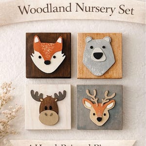 Mini 5”x5” | Woodland Nursery Decor | Woodland Nursery | Woodland Baby Shower | Woodland Theme Nursery | Woodland Decor | Woodland Animals