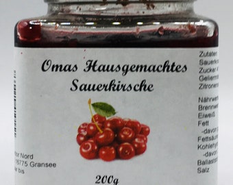Grandma's Homemade Sour Cherry Fruit Spread 200g