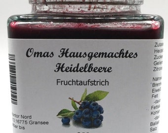 Omas Hausgemachtes Heidelbeere Fruchtaufstrich 200g