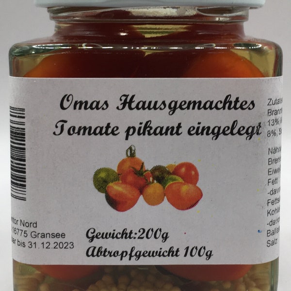 Omas Hausgemachtes Tomaten pikant eingelegt 200g