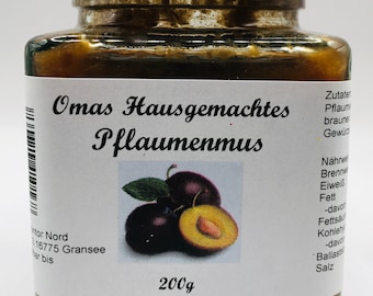 Grandma's Homemade Plum Puree 200g